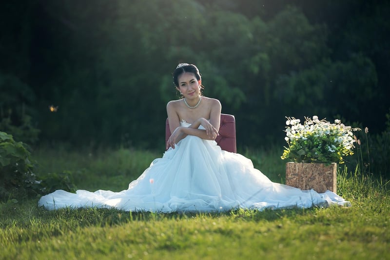 Earthy Tones Bohemian Wedding Dress